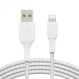 Doprava Zdarma BELKIN kabel oplétaný USB-A - Lightning, 1m, bílý