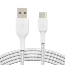 Koupit Online BELKIN kabel oplétaný USB-C - USB-A, 1m, bílý