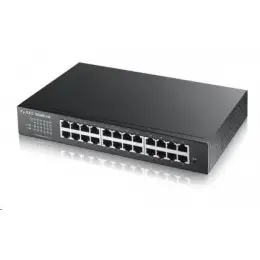 Zyxel GS1900-24E 24-port Desktop Gigabit Web Smart switch: 24x Gigabit metal, IPv6, 802.3az (Green), fanless, rack kit Časově Omezené